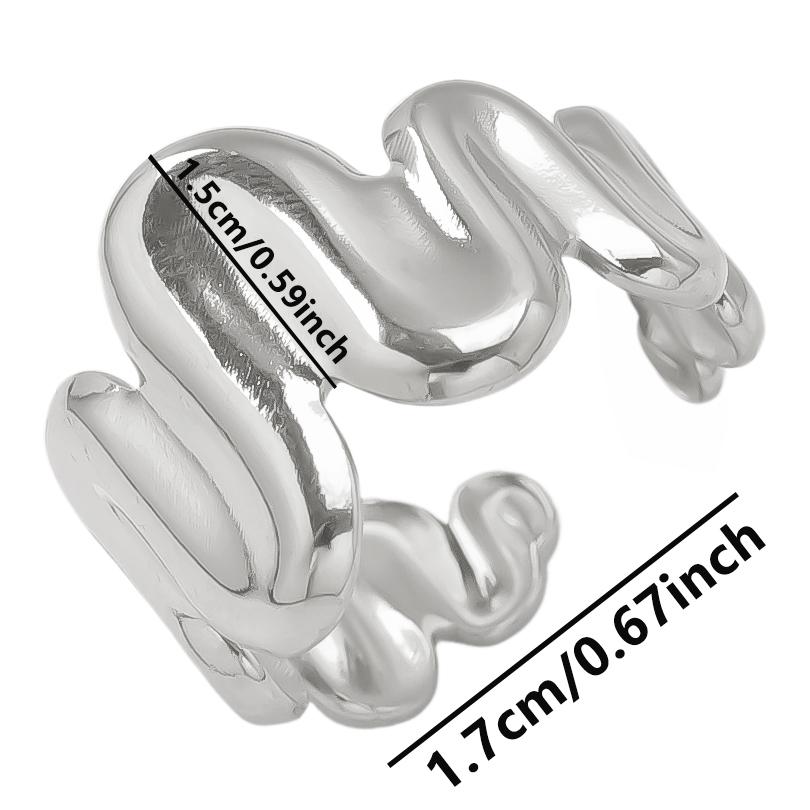 1/5pcs Silver Color Snake Beads Round Heart Stainless Steel Rings For Women Men Accessories Vintage Jewelry Finger Ring Anillos