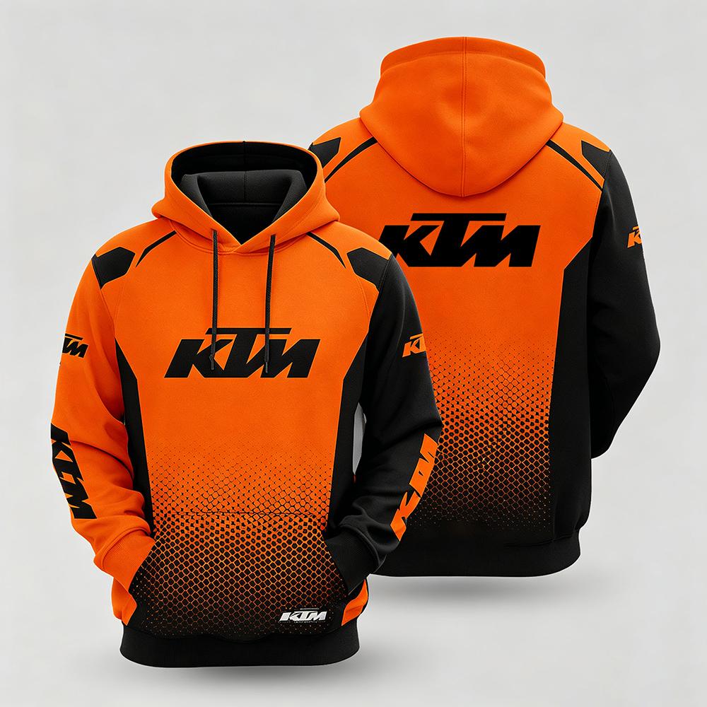 KTM Hanorac Stil Racing Bărbați Femei Motocicletă Streetwear Supradimensionat Negru Portocaliu Hanorac Pulover cu Grafică