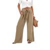 European & American 2026 Summer Women's Cotton-Linen Wide-Leg Belted Pants
