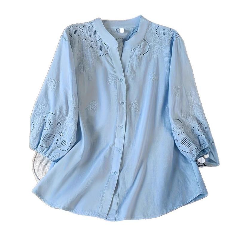 Women S Loose V Neck 3 4 Sleeve Summer Casual Shirt