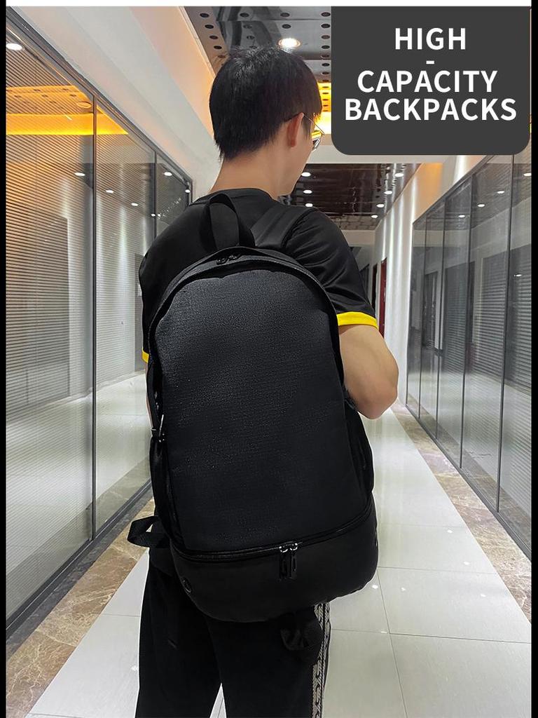 Men's Large Casual Backpack - Outdoor, Double-Duty, Logo Print, Laptop/Travel/School Bag