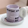 Cup Contrasting Newspaper Coffee Style Disc English Ceramic Cup Home Office Mug High Appearance