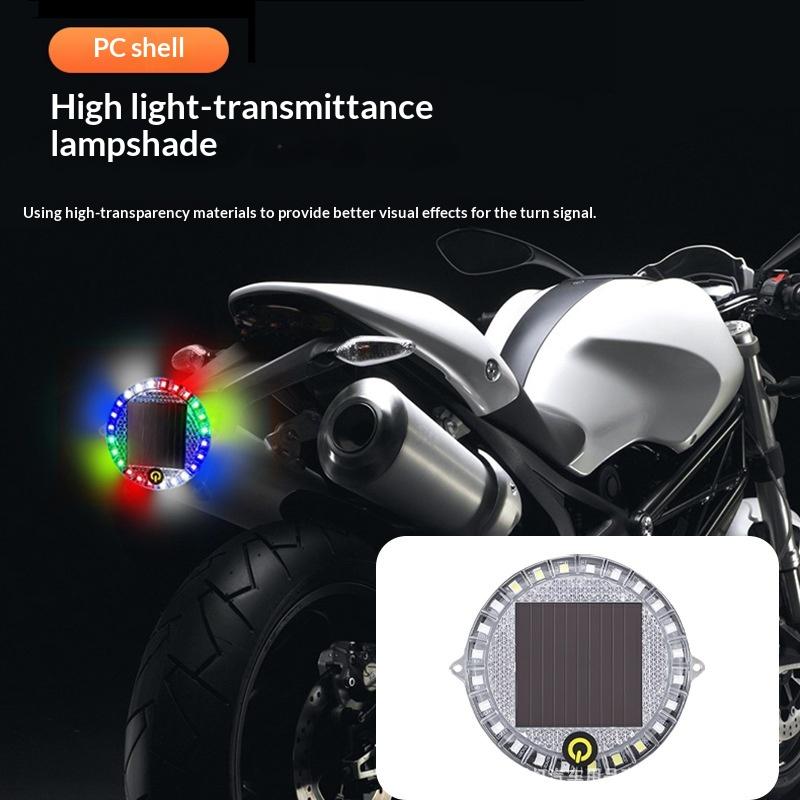 Solar Circular Warning Light Strong Brightness Flashing Light Anti Collision for Electric Scooter Commuting Safety