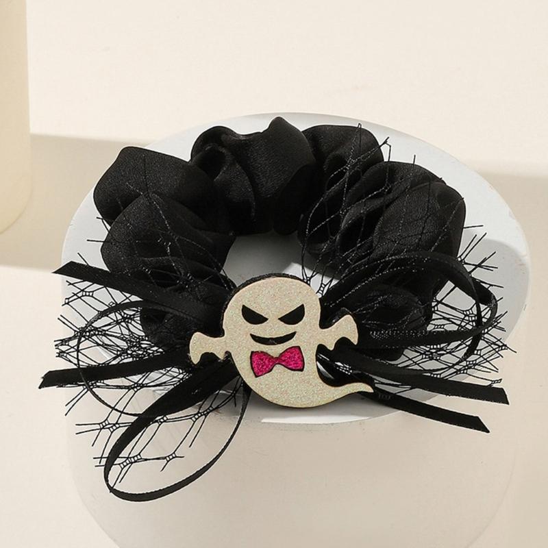 Halloween Hair Ties Elastic Hair Scrunchies Ghosty Shape Hair Rope Woman Ponytail Hair Tie for Girl Hair Style Making