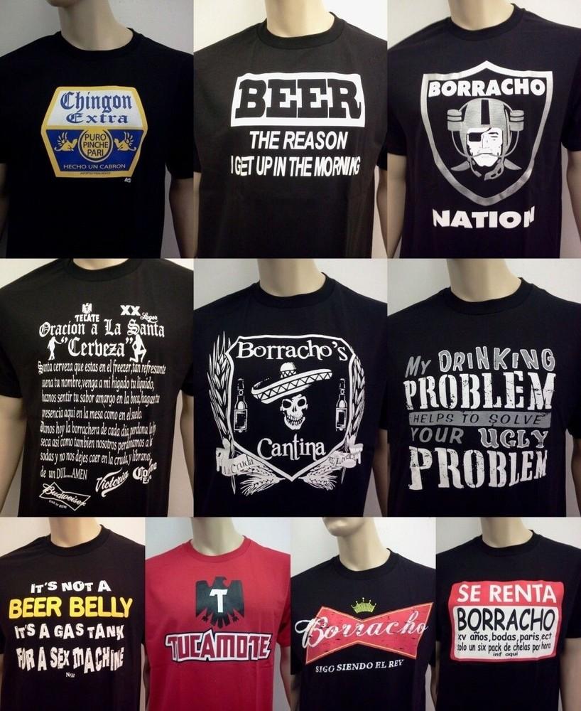 MENS FUNNY BEER BORRACHO T-SHIRTS FREE SHIPPING NEW DRINKING TEE SM MED LG XL 2X Unisex T-Shirt XL