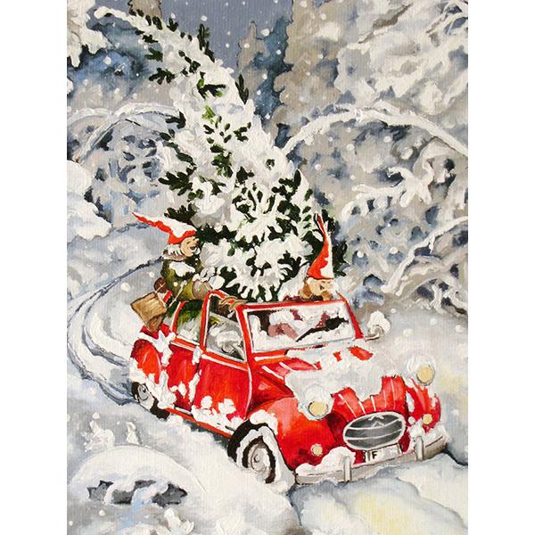 DIY Diamond Painting Christmas Full Square Diamond Embroidery Winter Landscape Car Mosaic Rhinestones Hobby Art
