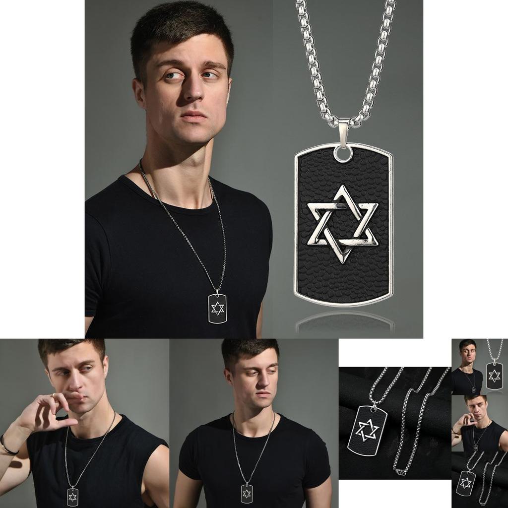Stylish Titanium Steel Hip Hop Necklace With Geometric Pendant For Trendy Men And Women