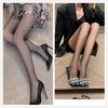 White Diamond Rhinestone Fishnet Bodysuit and Black Pantyhose Set for Nightclubs and Spring/Summer Wear