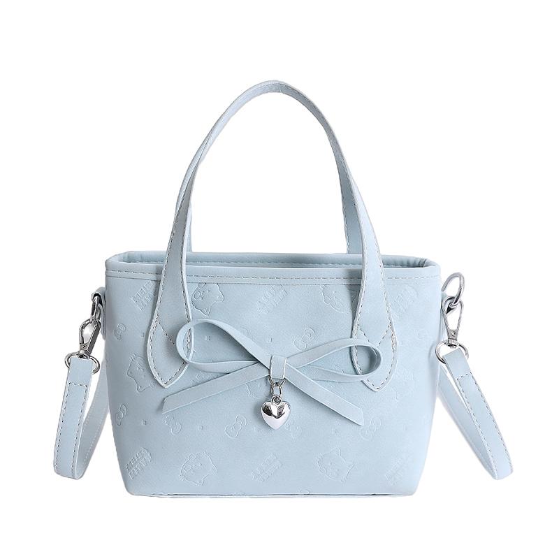 

Fashion Women s Cute Bow Handbag Kawaii Sweet Mini Tote Bag PU Leather Top Handle Crossbody Cellphone Purse for Daily