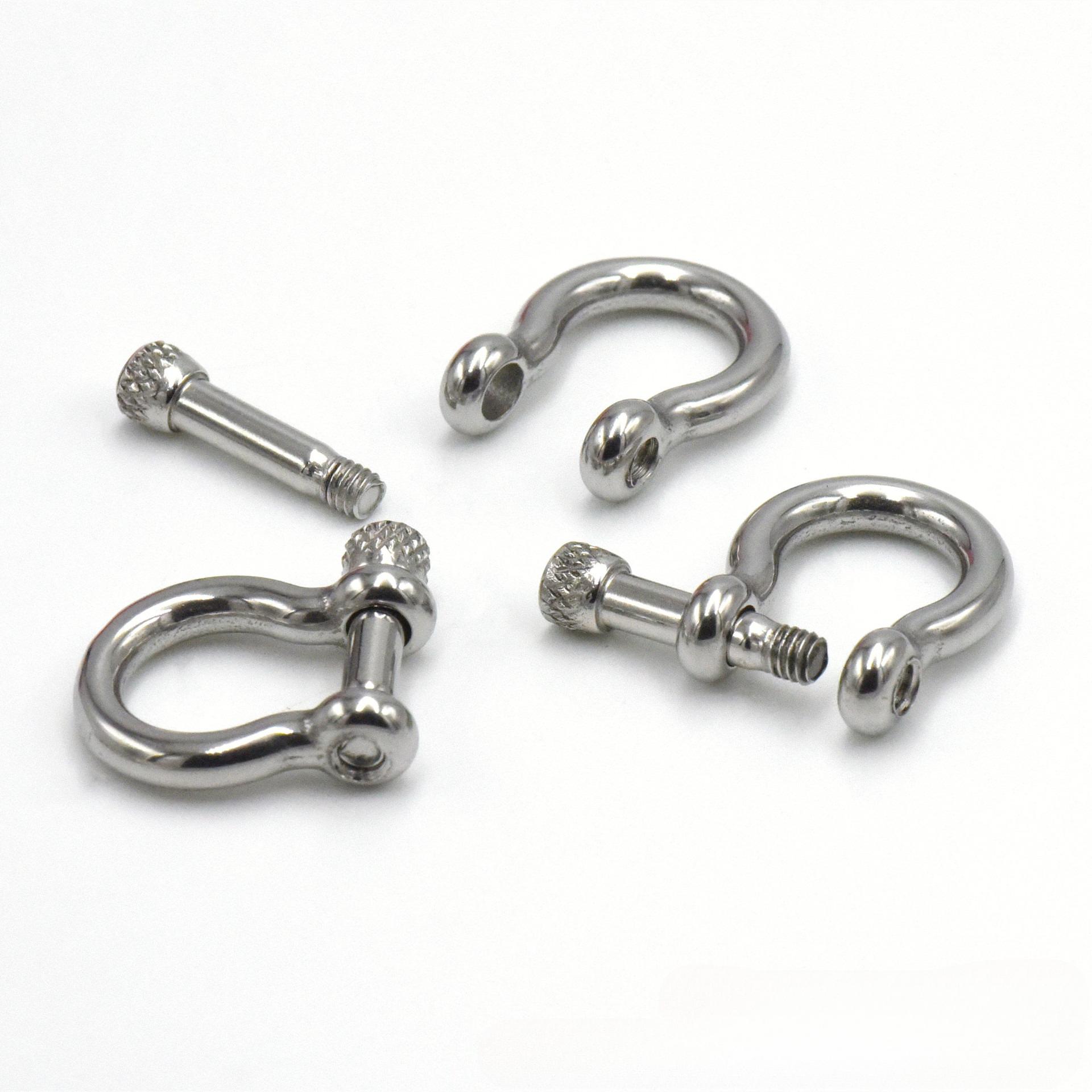 

5pcs 304 Stainless Steel D-shaped Survival Buckle U-shaped Release Clasps Bow Shaped Horseshoe Keychain Buckle Wholesale