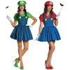 Women's Super Mario Bros Luigi Costume With Breathable Spandex And Exquisite Workmanship