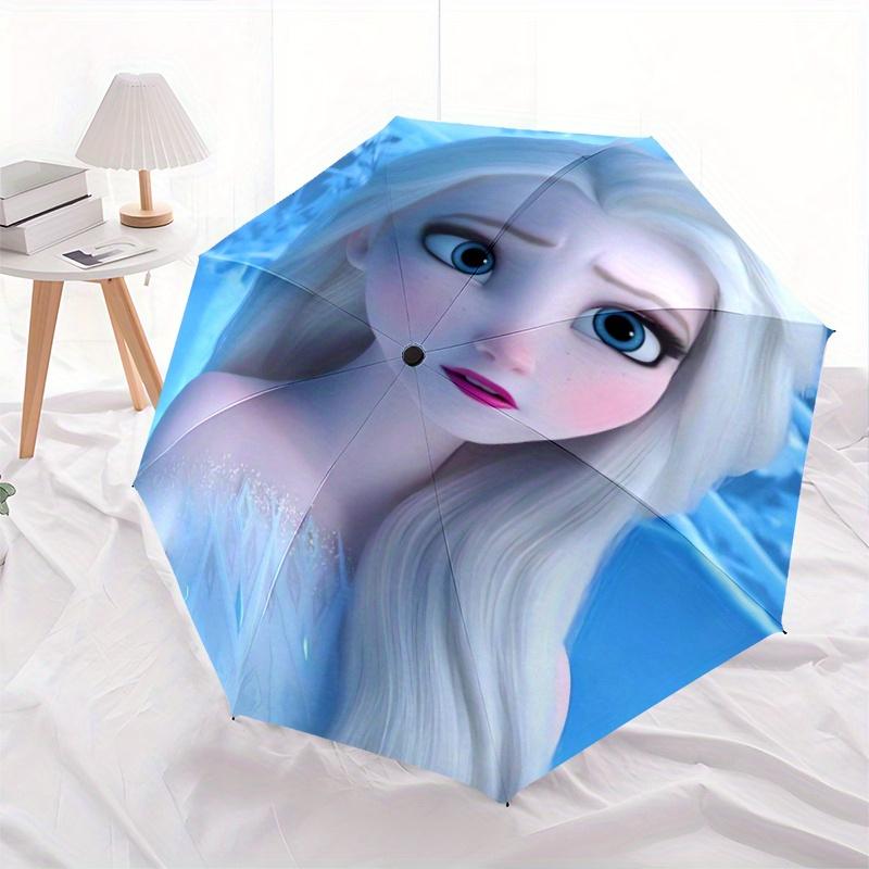 Frozen Queen Elsa Automatic Open/CloseUmbrella-CuteUmbrella with Cute Design, Portable 3-Fold Compact Umbrella for Men & Women, Valentine's