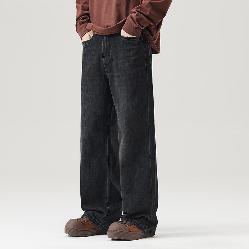 

Мужские модные широкие черные джинсы свободного кроя 2025 29 чёрный