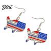 Lightweight Alloy Earrings 1 Pair Hook American Independence Day Pattern