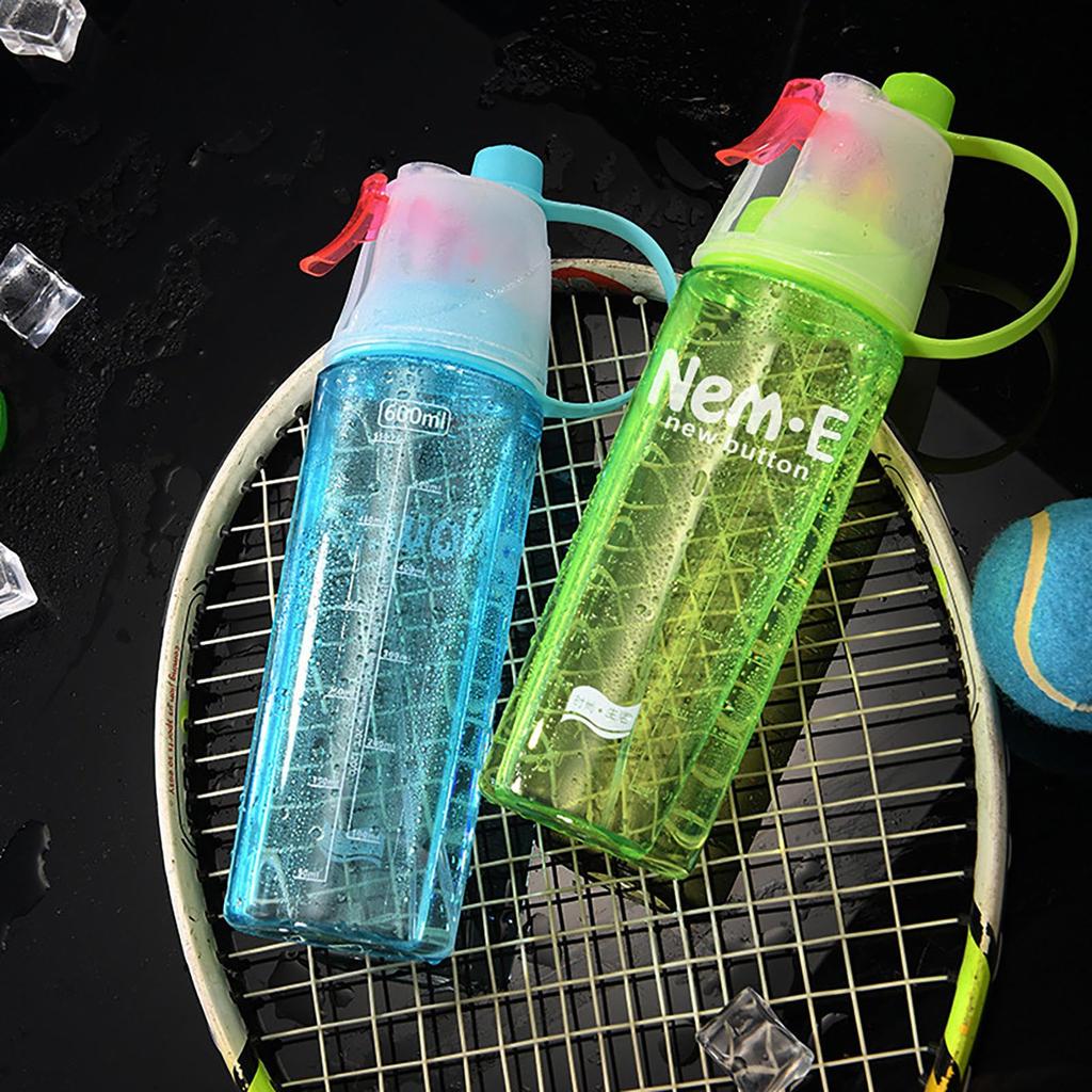 600ML Sports Spray Water Bottle Cooling Spray Cup Portable Outdoor Drinkware Large Capacity Fitness Travel Climbing Supplies