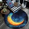 Crescent Moon Round Area Rug,Carpet Rug for Living Room Bedroom Sofa Playroom Decor,Non-slip Floor Mat