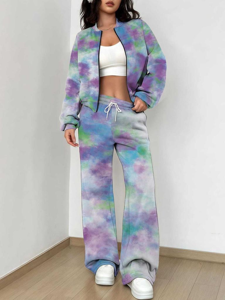 Flame Pattern Splicing Autumn And Winter New European And American Women'S Clothing Retro Pattern Printing Suit Women