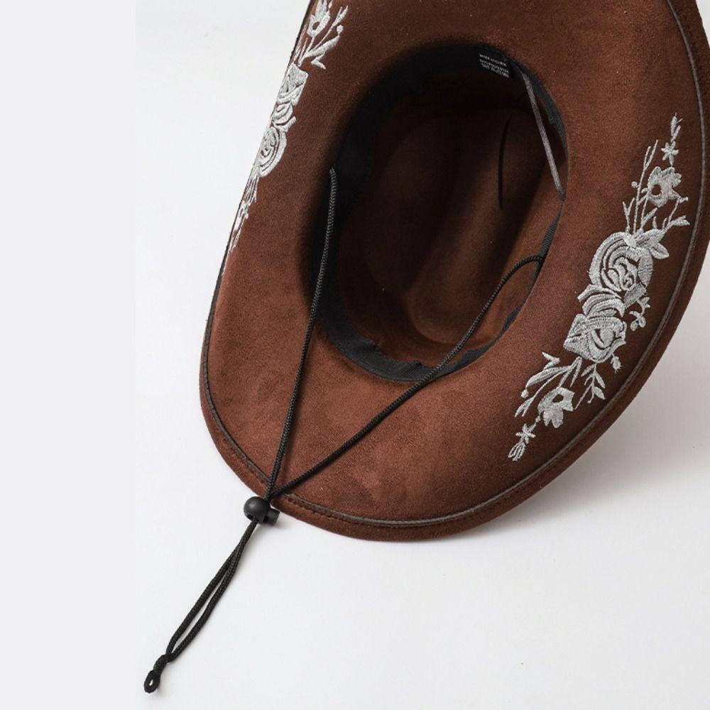 Formal Occasion Woolen Hats Embroidery Flower Decoration Fedora Hat Autumn and Winter