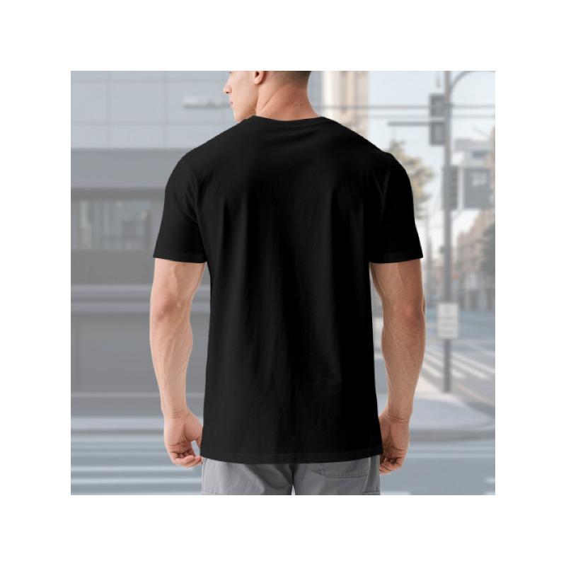 European Size Men'S Game Over Graphic T-Shirt | Black Casual Summer Tee with Wedding Illustration, Round Neck, Short Sleeve, Regular Fit