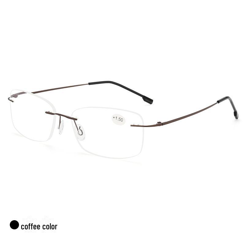 

Современные безоправные линзы в сверхлегких очках для чтения с защитой от синего света для первоклассного и простого чтения для пожилых людей. 400