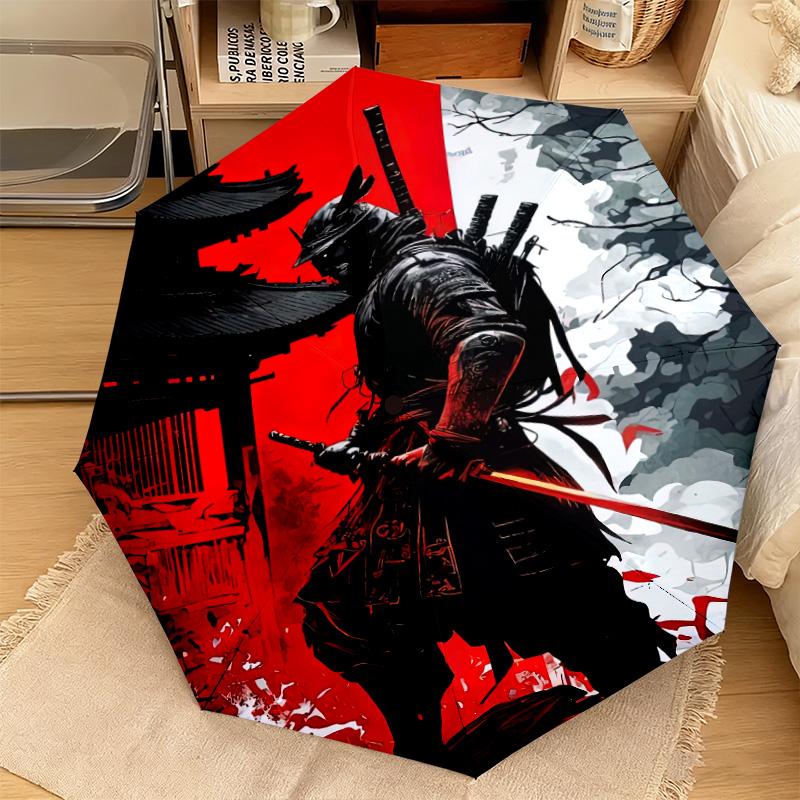 1PC Samurai  Automatic Umbrella - Suitable Travel Outdoor Portable Umbrella Birthday Gift Daily Essentials