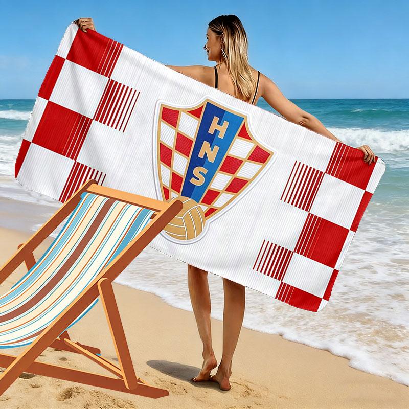 Croatia Print Beach Towel, Large Soft Quick Dry Towel for Beach Camping Swimming