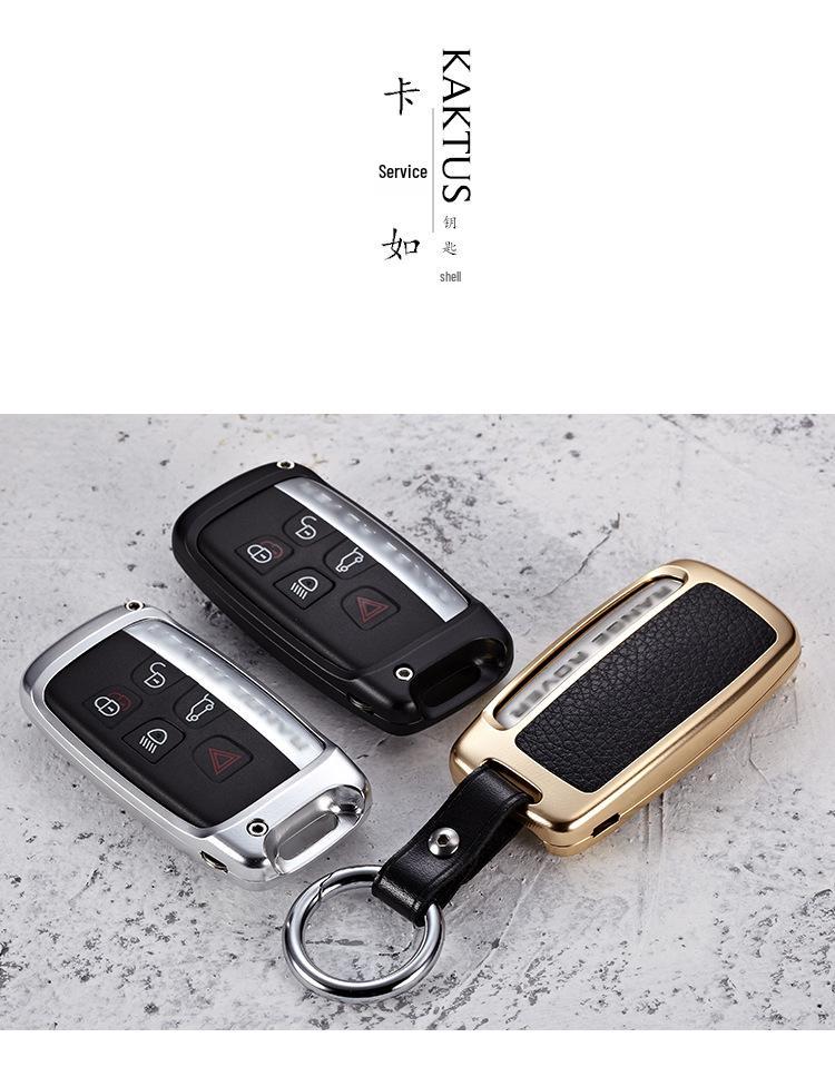 KAKTUS Aluminum Alloy Car Key Case for Land Rover - Protective Shell Cover with Buckle for Discovery Models
