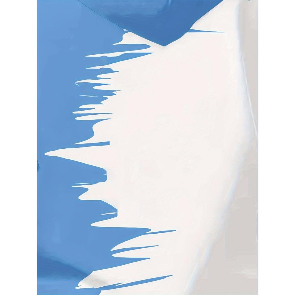 Boys' 3D Football Printed Hoodie - Casual Pullover, Blue and White Splash Design, Long Sleeves, Polyester Blend