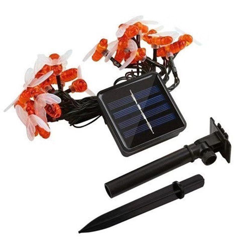 Solar-Powered LED Color-Changing Bee String Lights for Outdoor Garden and Balcony Decoration