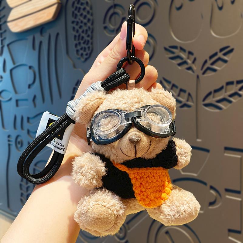 Cartoon Curly Teddy Bear Bag Pendant Creative Mobile Phone Case Accessories Accessories Doll Doll Bag Charm