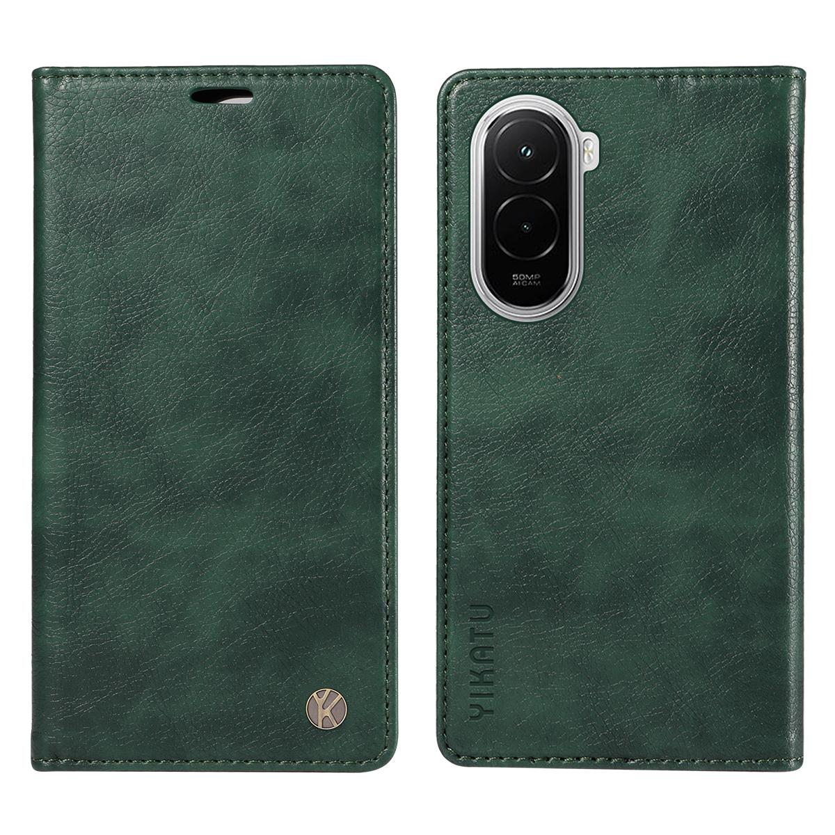 

Для Xiaomi Poco M7 4G (169мм) Чохол-гаманець YIKATU YK-006 Магнітна застібка Шкіряний чохол для телефону Текстура лічі