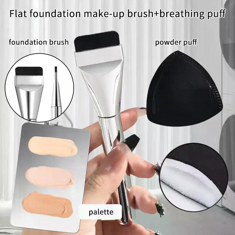 1/3/4Pcs Foundation Makeup Tools Kit Foundation Brush Powder Puff And Cream Palette Portable Makeup Tool For Travel Daily