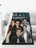 Edward Cullen Retro 90er Hommage Twilight Deckenbezug Wolldecke Flugzeugreise Weich Warm Bettüberwurf#Farbe_Olivbraun,Größe_100X150CM