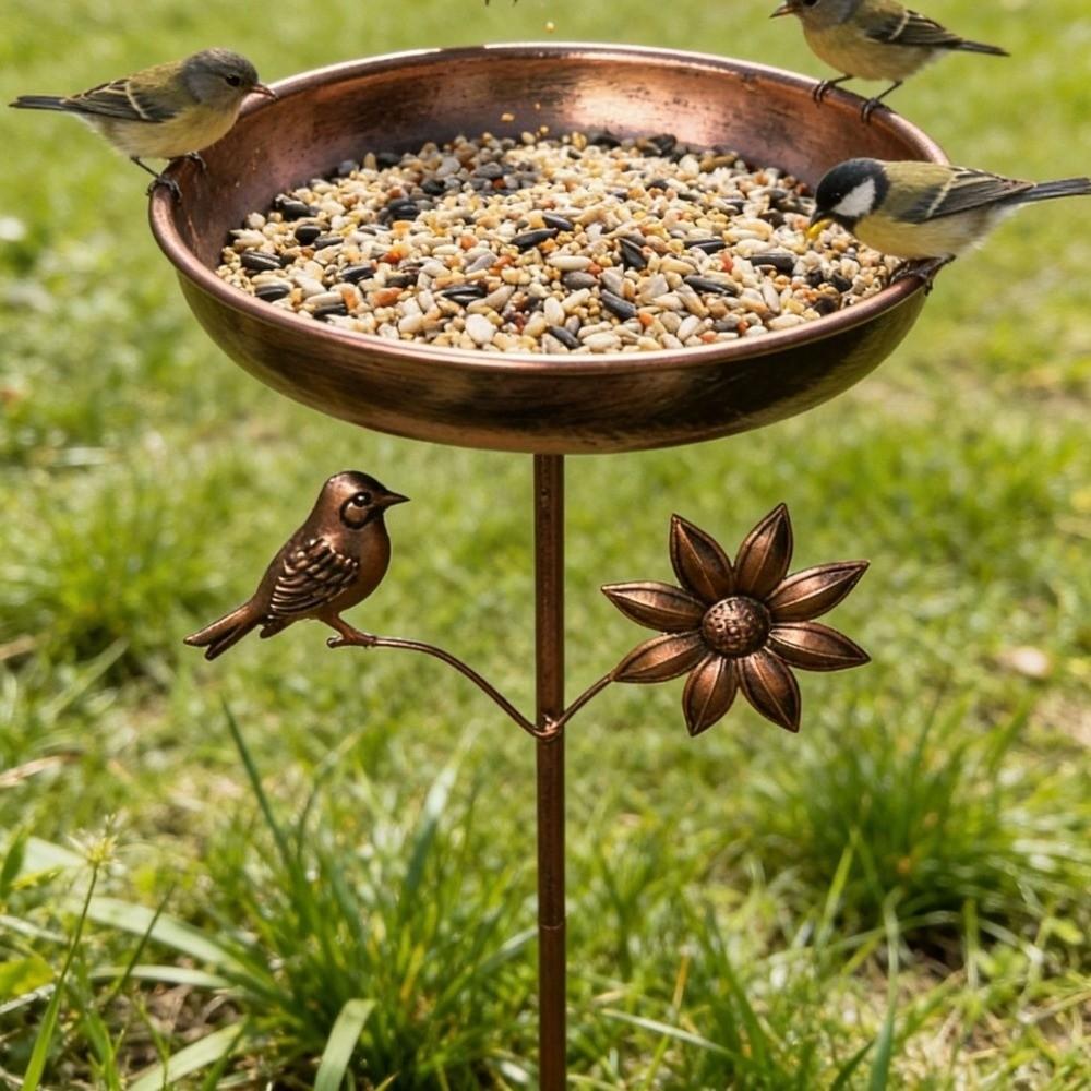 Anti-leakage Iron Garden Birdbath Rustproof Bird Feeding Station Bird Water Drinker  Balcony