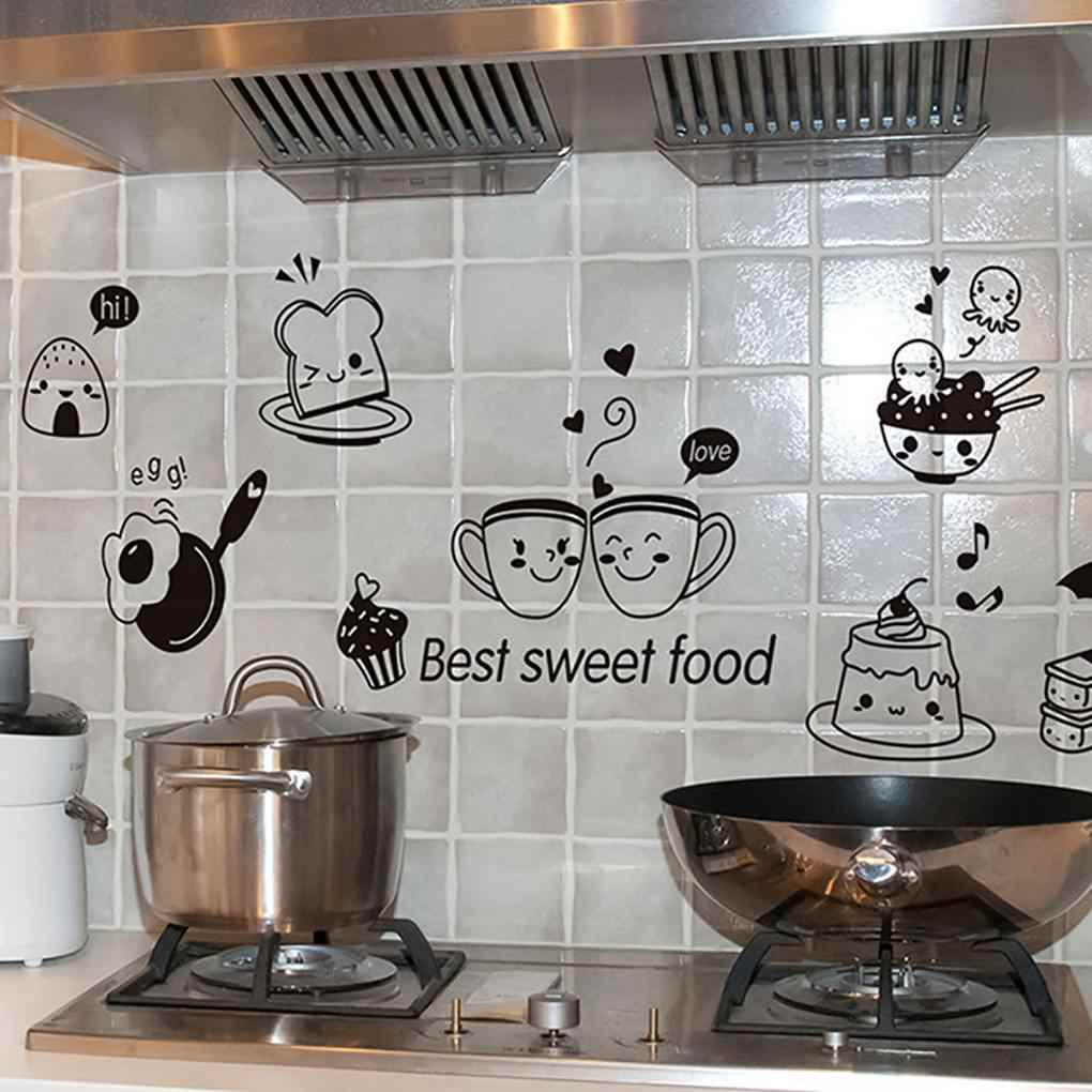 Cucina Caffè Cibo Dolce Cartone Animato Ragazza Che Cucina Fai da Te Adesivo Murale Sala da Pranzo Carta da Parati in PVC Decalcomanie Rimovibili