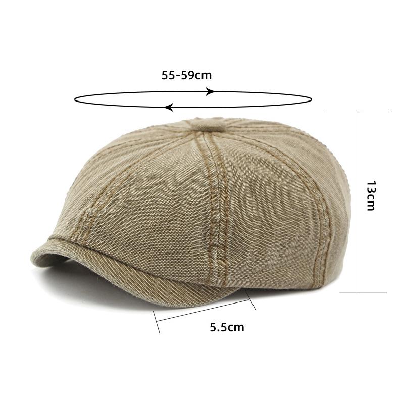 Denim Osmihranný klobouk pánský Britský baret Duck Tongue Painter Hat Retro Newsboy Hat