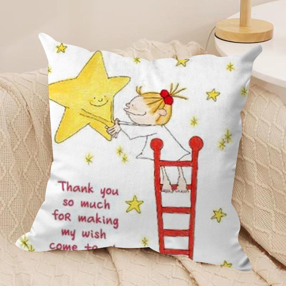C-Coco and Wondrous Gang Cushion Cover Silky Short Plush Double-Sided Printed Pillow Case for Sofa All Seasons Home Decor Gift