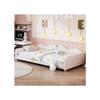 Lit enfant - MUVOE - 90x200 cm - Tissu Teddy - Cadre souple - Multifonctionnel
