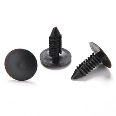 100Pcs 6Mm Dia Door Trim Panel Black Plastic Rivet Clip Fastener For Car Vehical