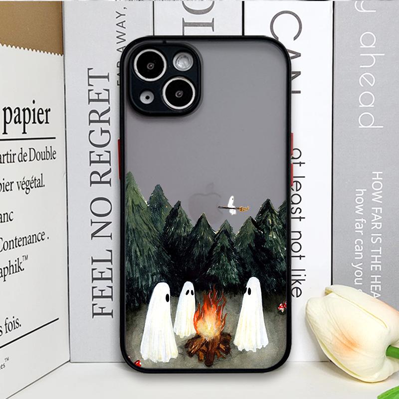 Cute Cartoon Little Ghost Phone Case for Samsung Galaxy S25 Edge S24 Ultra S23 S22 Plus S21 FE Back Covers Funny Halloween Gifts