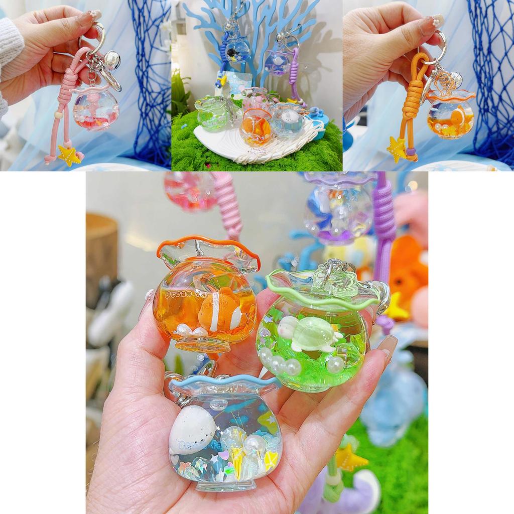 Ozeanfamilie Fischglas Schlüsselanhänger Mit Robben Schildkröten Seepferdchen Design Für Meeresliebhaber