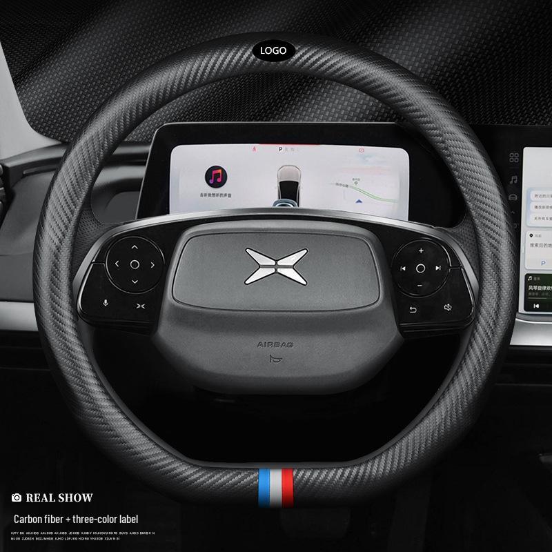 One-Hand-Sewn Steering Wheel Cover: Suede, Genuine Leather & Carbon Fiber