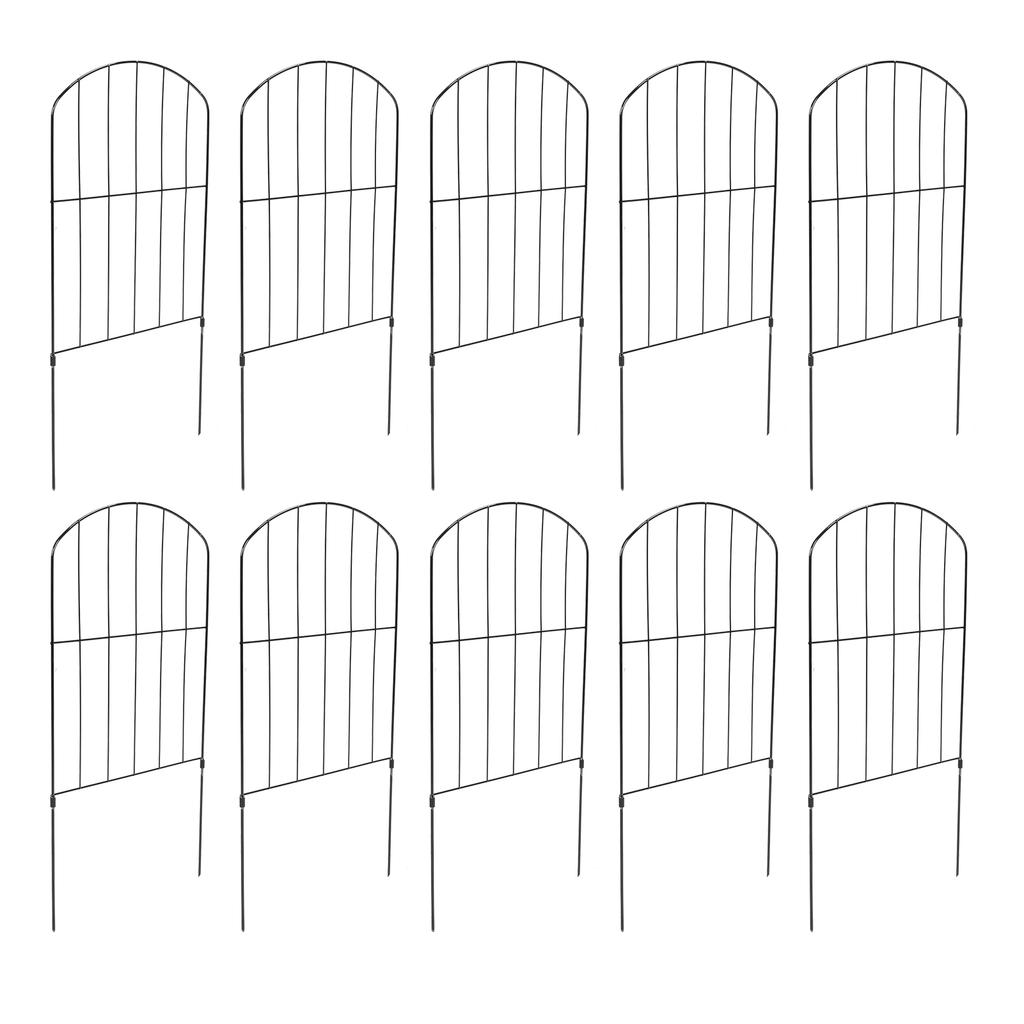 Decorative Garden Fence Easy Assembly Arched Ground Stakes Metal Dog Border Fence for Yard Patio