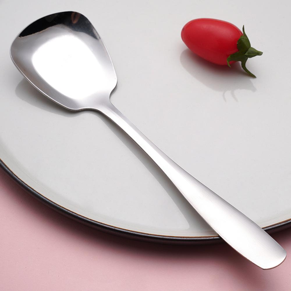 Stainless Steel Extended Handle Square Dessert Spoon
