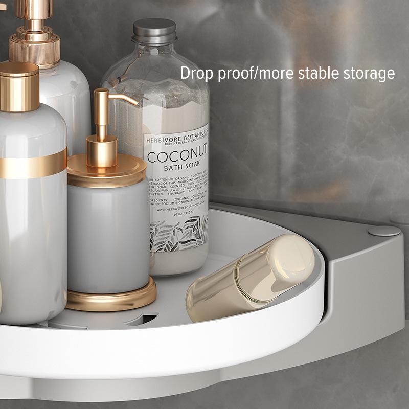 "Punch-Free Wall-Mounted Rotating Triangle Bathroom Rack"