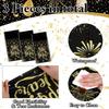 Zhehao Happy New Year Tablecloths 54 x 108 Inch Black and Gold Plastic Tablecloths Disposable Waterproof Happy Newyear Table Covers for 2026 New