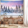 Snowy Pine Tree Tapestry - Versatile Wall Hanging for Bedroom & Living Room Decor, Durable Polyester, Easy Care, Pine Tree, Snow Mountain, Tapestry, R