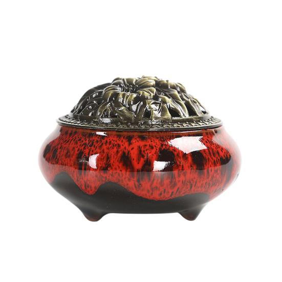 Vintage Ceramic Incense Burner Holder Meditation Buddhist Zen Censer Home Decor