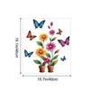 Self-adhesive Creative Colorful Butterflies Flowers Potted Plant Wall Stickers for Living Room TV Bedroom Headboard Home Decor