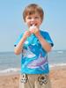 Boys' Whale Print Round Neck Summer T-shirt - European American Fashion Style